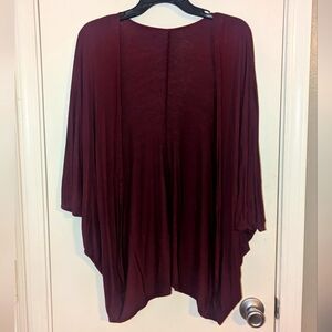 Burgundy Batwing Sleeve Cardigan